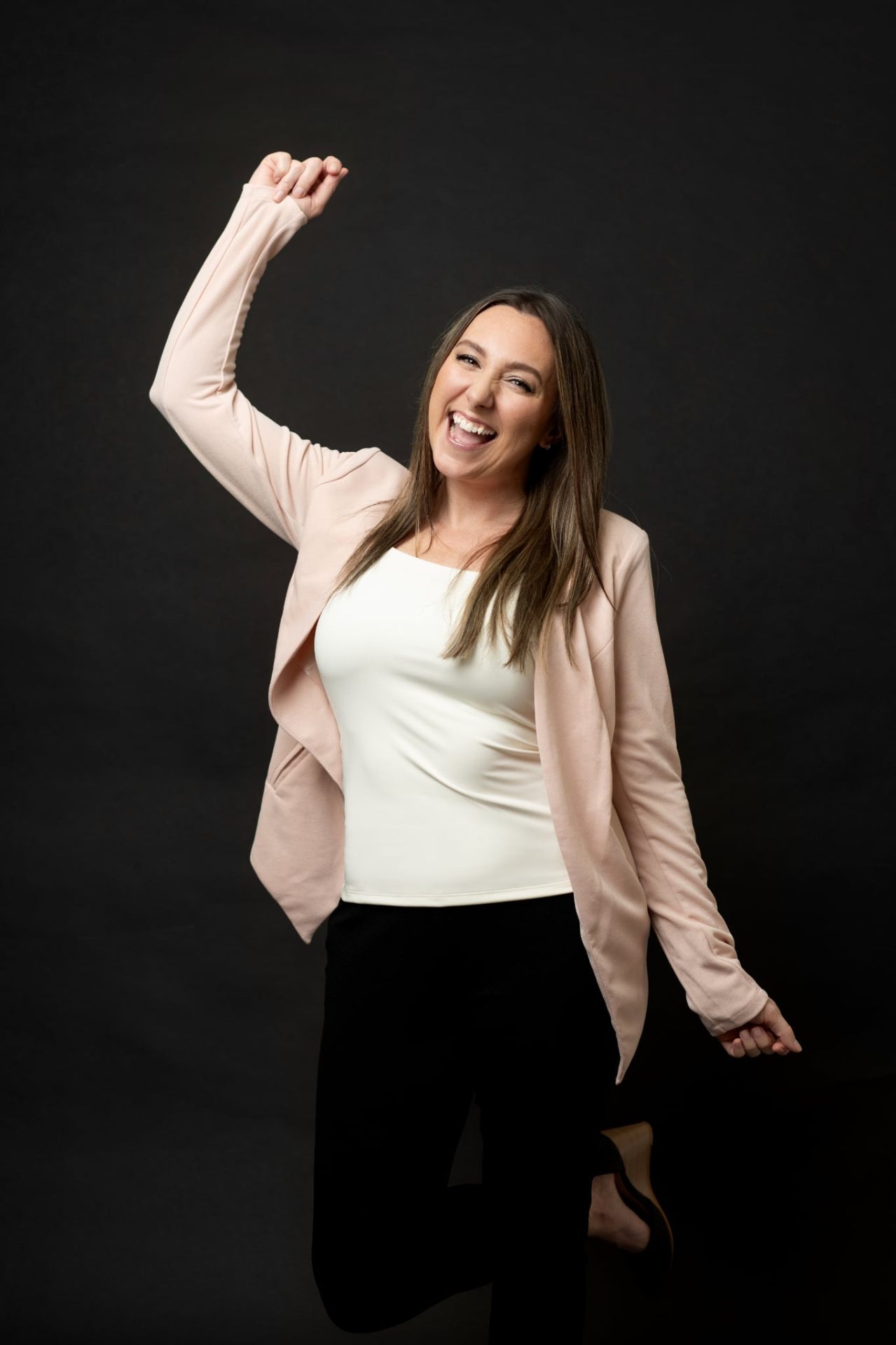 Sarah celebrating with patients